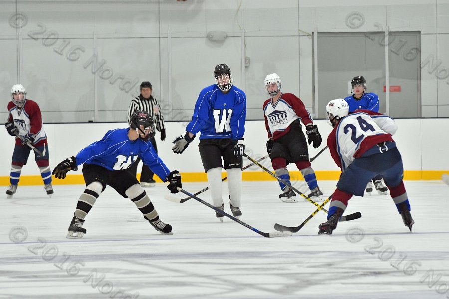 Wheaton College Men\'s Ice Hockey vs Middlesex Community College. - Photo By: KEITH NORDSTROM